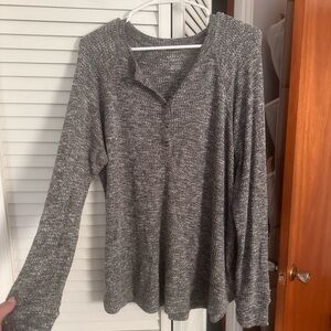 American Eagle Outfitters Charcoal Long Sleeve Top